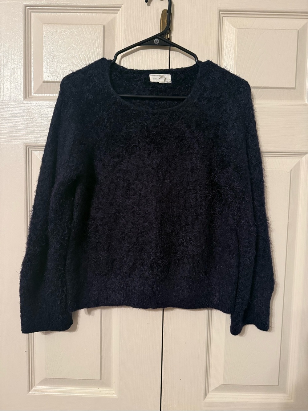 Lou & Grey Navy Fuzzy Crewneck Sweater